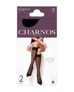 Charnos Elegance Hosenbekleidung subtil glänzend Kniehochs 10 Denier - 2 Paar Pack - Bild 1 von 1