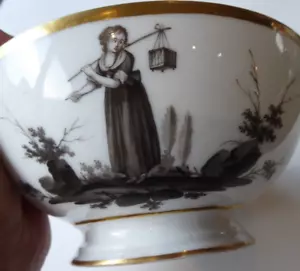 bol ou jatte en porcelaine de Paris époque Empire 1810-30 French porcelain bowl - Imagen 1 de 7
