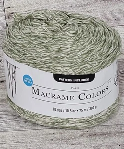 Loops & Threads Macrame Colors Yarn Sage Marl. 85% Cotton 15% Polyester. Green - Picture 1 of 8