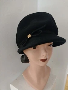 Sombrero de mujer vintage años 60 estilo Mary Quandt... negro - Imagen 1 de 4