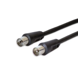 1,5m TV Antennenkabel Koaxialkabel Antennendose IEC Stecker > IEC Buchse Schwarz - Bild 1 von 2