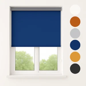 Thermo Verdunkelungsfensterrollo↔30-140cm↕150+230cm Tropfen dunkelblau VÉRIETA® - Bild 1 von 10