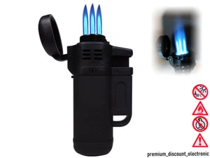 Eurojet Turbo Sturm Feuerzeug 3-Fach Torch Jet Flamme Zigarre Kamin Anzünder - Bild 1 von 3