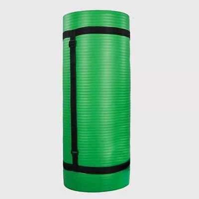 BalanceFrom Fitness GoCloud 1" Estera de Ejercicio Extra Gruesa con Correa de Transporte, Verde Foto 1 de 4