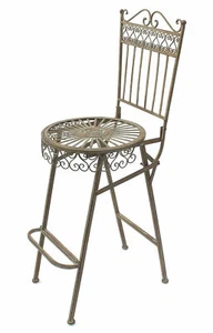 Banqueta De BAR Metal Plegable 130415 Silla De BAR Silla de Jardín Trona Antiguo - Imagen 1 de 8
