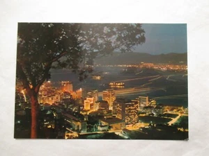 Hong Kong China Lovely scene Central Area at night Continental Postcard - Picture 1 of 2