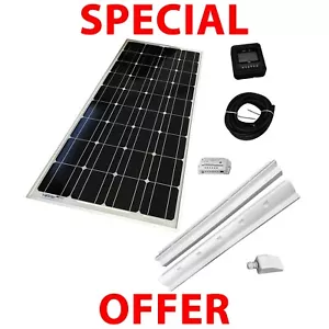 Kit Completo Pannello Solare 150w Caricabatterie/Controller Camper Camper Barca Camper - Foto 1 di 4
