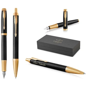 Parker IM PREMIUM Schreibset Füllfederhalter+Kugelschreiber Black/Gold GC Gravur - Bild 1 von 10