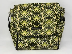 Petunia Pickle Bottom Diaper Bag Backpack With Changing Pad Green Black Flowers - Picture 1 of 12