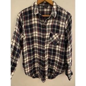 Top Shop Button Down Plaid Women’s Soft Cotton Shirt Size 10 - Picture 1 of 4