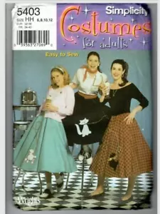 Simplicity 5403 Misses Poodle Skirt Pattern Sizes 6~12 Trimmed - Picture 1 of 1