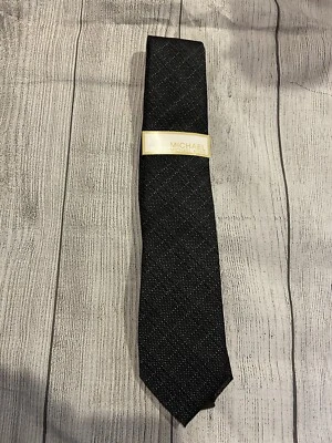 Corbata Michael Kors negra para hombre nueva con etiquetas poliéster lino Foto 1 de 4