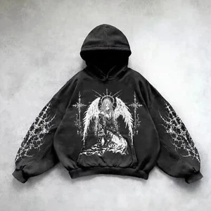 2000s American New Trend Street Retro Hoodie Graphic Printing Cotton Hoodie - Imagen 1 de 45