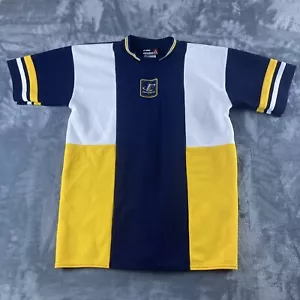 Logo Athletic TShirt Adult LGG Short Sleeve Blue White Yellow Polyester - Picture 1 of 9