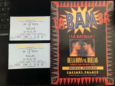 Authentic Program Oscar De La Hoya v Ruelas  Caesars 6 Fight Itinerary + Tickets - Image 1 of 4