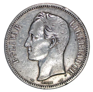 1911 Venezuela 5 Bolivars .90 Large - Picture 1 of 2
