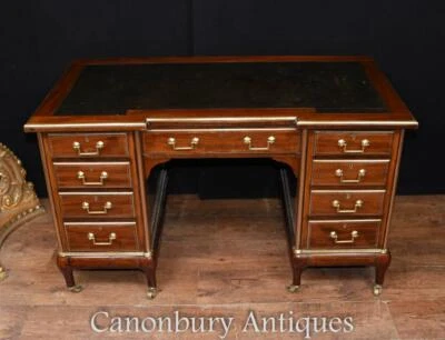 Escritorios franceses = antiguo escritorio de oficina Empire con orificio para la rodilla 1890 Foto 1 de 4