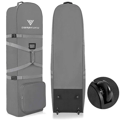 Bolsa de viaje de golf de techo rígido para aerolíneas con ruedas y cubierta de palo de varilla de soporte Foto 1 de 4