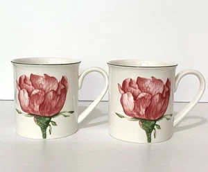 2 Villeroy & Boch Flora Pink Rose Kaffee Tee Becher Floral Cottage Core AS IS - Bild 1 von 6