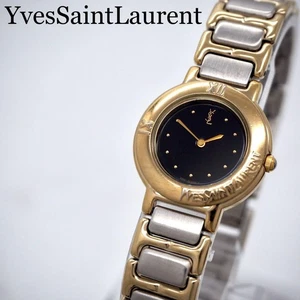 Guter Zustand Yves Saint Laurent Damenuhr Gold Schwarz Yves,17124 - Bild 1 von 9