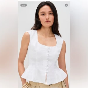 Reformation Paolina Top weiß Größe 10 neu ohne Etikett Einzelhandel 148 $!! - Bild 1 von 7