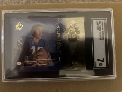 1998 SP Authentic Peyton Manning Rookie Card 1699/2000 SGC 7 Nm Colts - Image 1 of 3