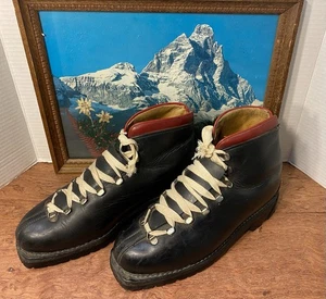 1950/60s Valsport-Patons Lavaredo Italian leather Ski Boots Men’s Size EU 40#GL - Picture 1 of 10