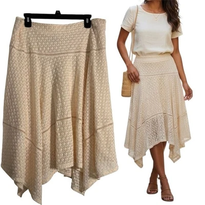 Falda Asimétrica New Directions Marfil Y2K Talla Grande Foto 1 de 4