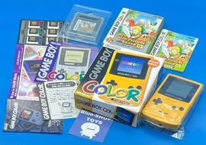 Lot 2 game Boy color Console ( Yellow BOX ) The Legend of Zelda Awakening DX JP - Picture 1 of 21