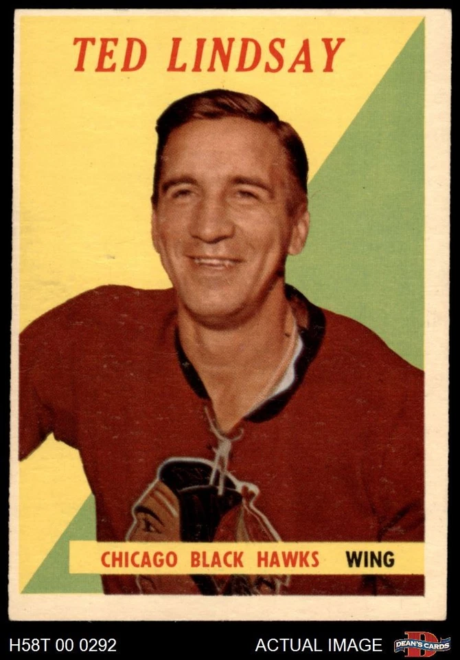 1958 Topps #63 Ted Lindsay Blackhawks HOF 5 - EX - Image 1 of 1