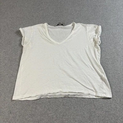 Camiseta AllSaints Anna V Mujer 4 Blanca Manga Corta Algodón Orgánico Recortada Foto 1 de 4