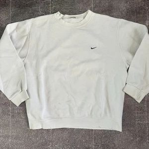 Men's Vintage 90's Nike USA White Black Spell Out Logo Crewneck Sweatshirt Sz M - Picture 1 of 4