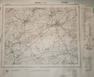 PLAN CARTE DE FRANCE AU 50 000² ( 1922 ) VERVINS N° 3-4 - Service Géo de l'Armée - Picture 1 of 2