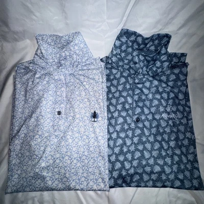 Lote de 2 polos de golf FootJoy para hombre talla grande logotipo de club de campo. Azul y verde Foto 1 de 4