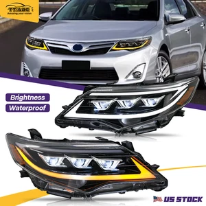 Full LED Headlights Assembly for Toyota Camry 2012-2014 w/Sequential Animation - Picture 1 of 19