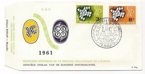 D90015 Europa CEPT 1961 19 Doves Flying as One FDC Belgium - Picture 1 of 1