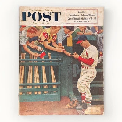 Saturday Evening Post Magazine Stan Musial John Falter Artist May 1 1954 Issue - Image 1 of 4