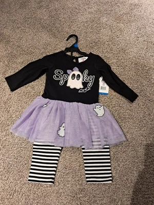 Toddler Girl Spooky Halloween Tutu Dress Set 2t - Image 1 of 3