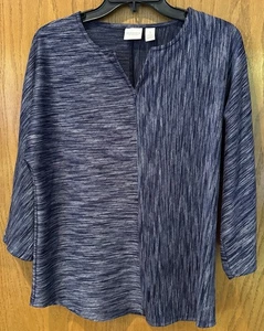 Chico's Weekends V-Ausschnitt Shirt Top blau Tunika Dolman 3/4 Arm Oberteil Größe 1 Small - Bild 1 von 4