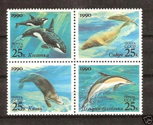 RUSIA # 5936-a MNH BALLENAS MAMÍFEROS MARINOS EMISIÓN COMBINADA EE. UU. Foto 1 de 1