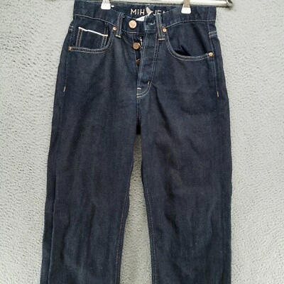 Pantalones de mezclilla MiH ajustados con botones Fly The HALSY azules para mujer 24 tiro alto pierna recta Foto 1 de 4