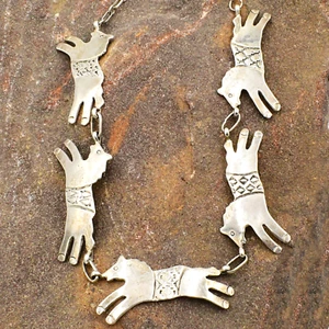 Sterling Silver 925 RARE Gary Custer Navajo Native American Horse Chain Necklace - Picture 1 of 5