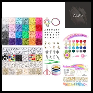 Perlen Set 7048 Stück DIY Schmuckzubehör Armbänder Ohrringe Bastelset - Bild 1 von 9