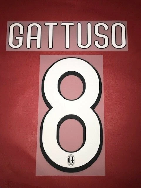 KIT GATTUSO 8 BIANCO X MAGLIA CALCIO MILAN 09-10 NUOVO NEW  - Immagine 1 di 1