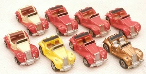 Micro Machines 1950's MG-TF x8 European Sports Car (MISSING Spare Tires!) - Picture 1 of 2