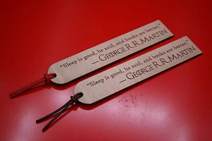 Wooden Bookmarks Game Of Thrones George RR Martin Quote "Books are better" - Imagen 1 de 7