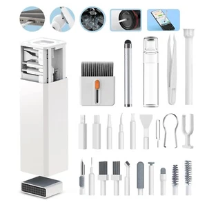 Phone Cleaning Kit 32-in-1 w/ Stylus for AirPods, PC, Mac, Port & Cable Cleaner - Picture 1 of 14