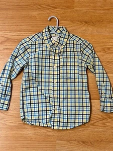 Carters Boys Button Down Shirt Size 5 Plaid Long Sleeve - Picture 1 of 4