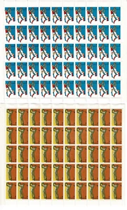 Stamp 1974 Australia 7c Non Olympic Sports set of 7 in panes of 50, MUH - Picture 1 of 3