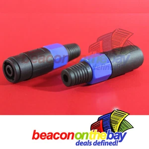 2x Speakon Jack Cable Extender Connector Extension Male Female 4 OR 2 Pole Blue - Picture 1 of 3
